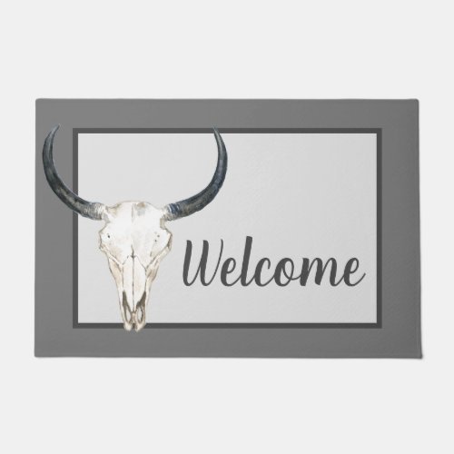 Longhorn Skull Welcome Doormat