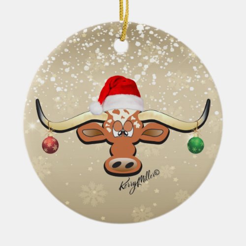 Longhorn Steer Christmas Ornament