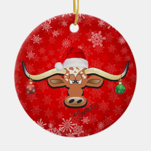 Longhorn Steer Christmas Ornament