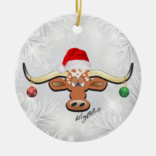 Longhorn Steer Christmas Ornament