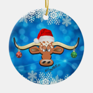 Longhorn Steer Christmas Ornament