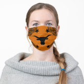 Longhorn Steer Silhouette Adult Cloth Face Mask (Worn)