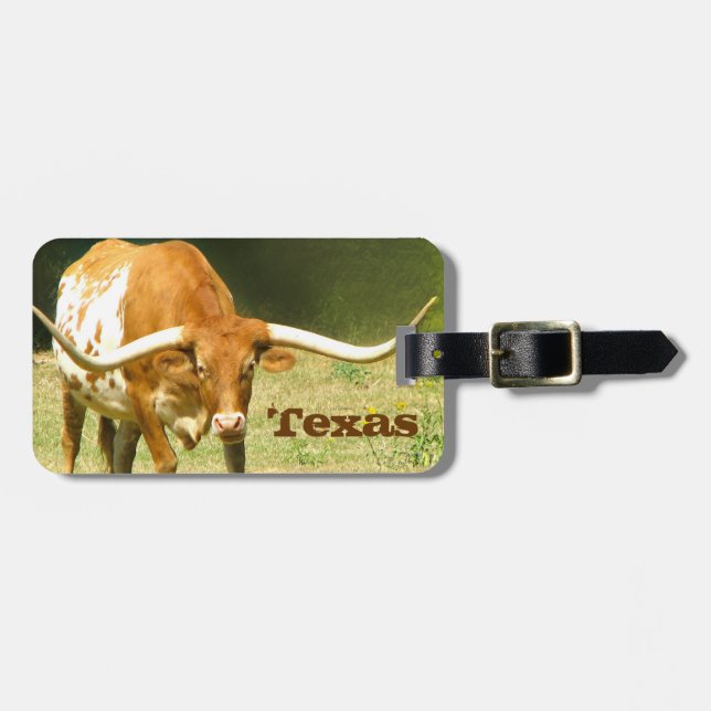 Longhorn Texas Luggage Tag (Front Horizontal)
