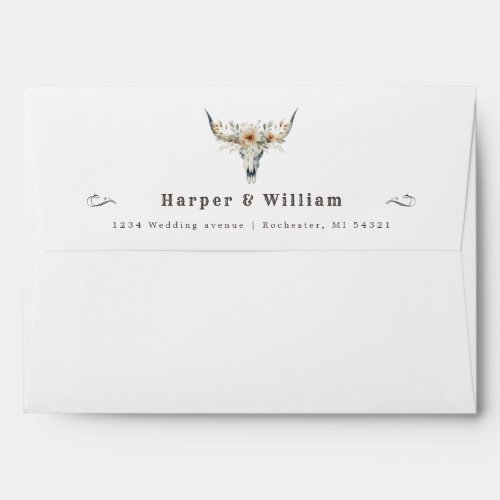 Longhorn wedding western font address wedding envelope