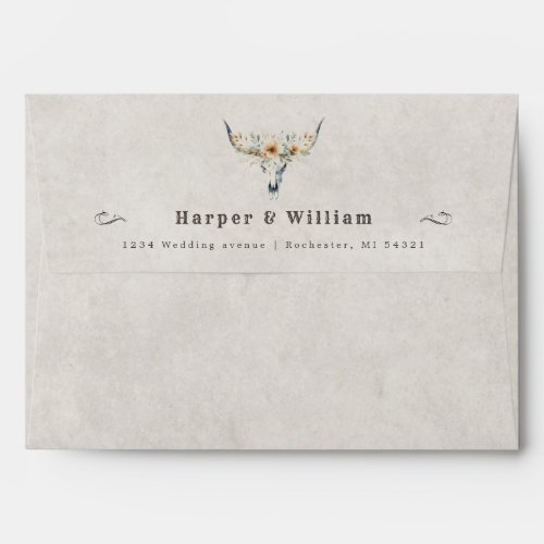 Longhorn wedding western font address wedding envelope