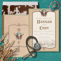 Longhorn Western Wrangler Wedding Invitation