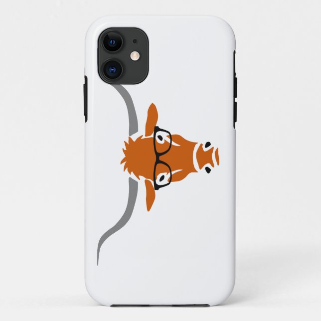 Longhorn with Hipster Glasses Case-Mate iPhone Case (Back)