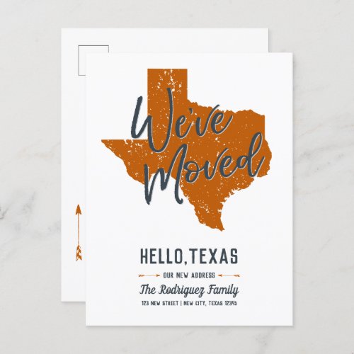 Longhorns Burnt Orange Weve Moved _ Texas Announcement Postcard