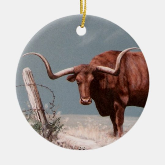 LONGHORNS by DiDi Ceramic Ornament