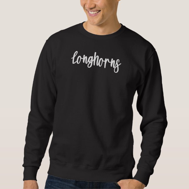 Longhorns School Spirit Team Mascot Game Night Sweatshirt (Front)