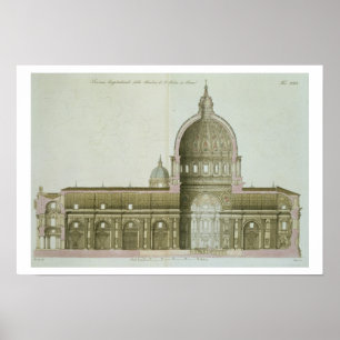 Longitudinal Cross-Section of St. Peter's in Rome, Poster