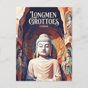 Longmen Grottoes Fengxian Cave Interior China Postcard