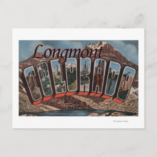 Longmont, Colorado - Large Letter Scenes Postcard