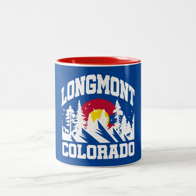 Longmont,Colorado Two-Tone Coffee Mug (Center)