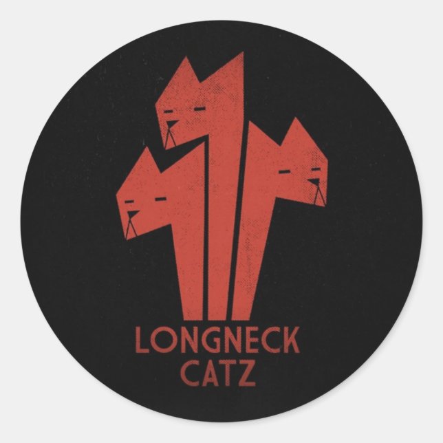 LongNeck Catz round stickers (Front)