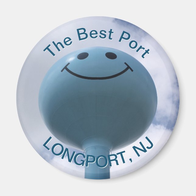 Longport, New Jersey Water Tower Fridge Magnet (Front)