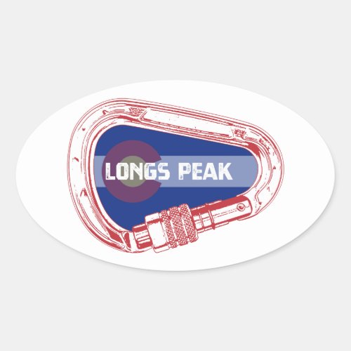 Longs Peak Climbing Carabiner Oval Sticker