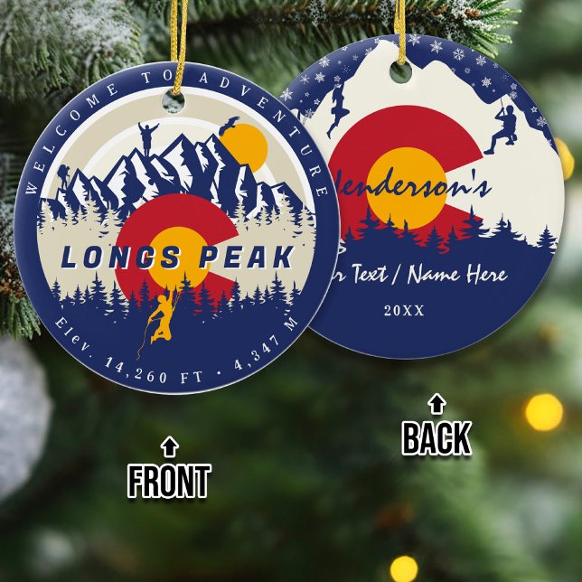 Longs Peak Colorado 14ers Fourteener Climbing Ceramic Ornament (Creator Uploaded)