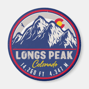 Longs Peak Colorado 14ers Ski Mountain Souvenirs Magnet