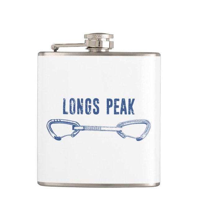 Longs Peak Colorado Climbing Quickdraw Flask (Front)
