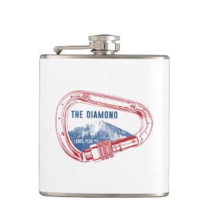 Longs Peak Diamond Rock Climbing Carabiner Flask