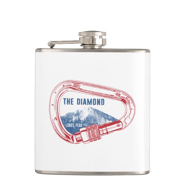 Longs Peak Diamond Rock Climbing Carabiner Flask (Front)