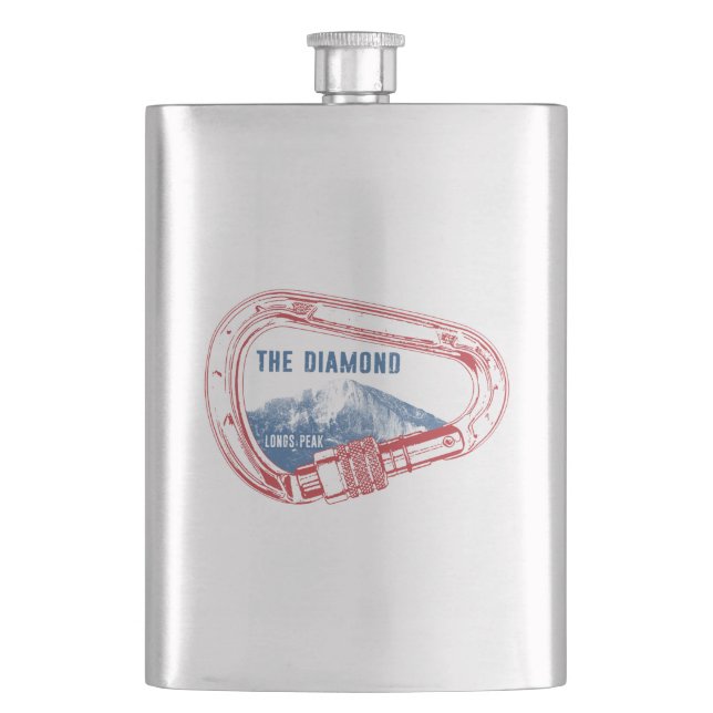Longs Peak Diamond Rock Climbing Carabiner Flask (Front)