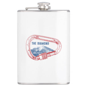 Longs Peak Diamond Rock Climbing Carabiner Flask