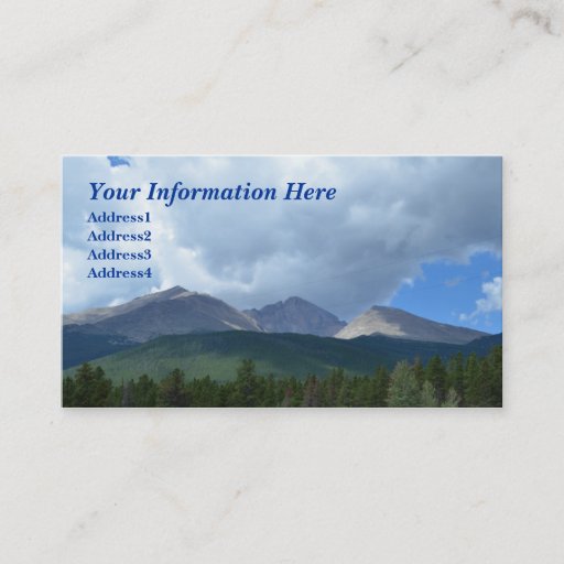 Customizable Longs Peak, Rocky Mountain Nat. Park Business Card