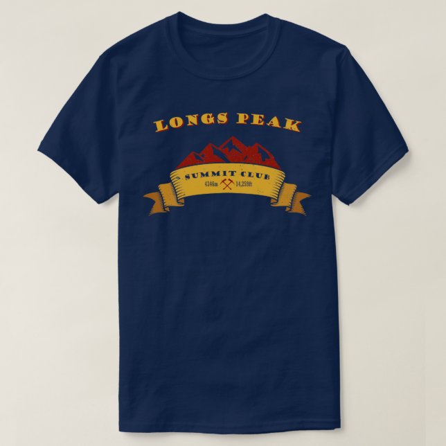 Longs Peak Summit Club Mountaineer Gift  T-Shirt (Design Front)