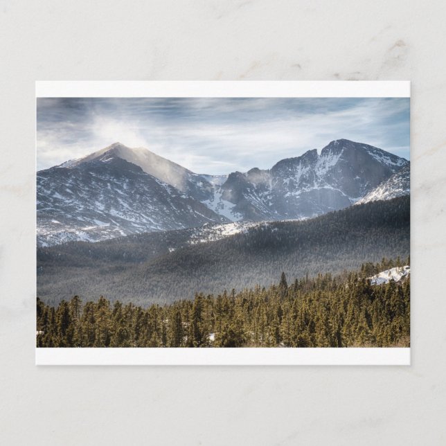 Longs Peak Winter View Postcard (Front)