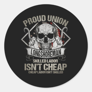 Longshore On Back Of Classic Round Sticker