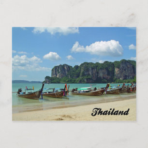 Longtail Boats Krabi Thailand Postcard