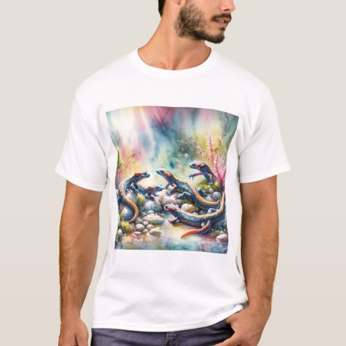 Longtailed Salamanders in Harmony 050624AREF115 _  T_Shirt