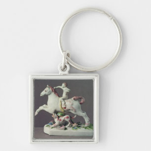 Longton Hall figure of Cupid riding a horse Keychain