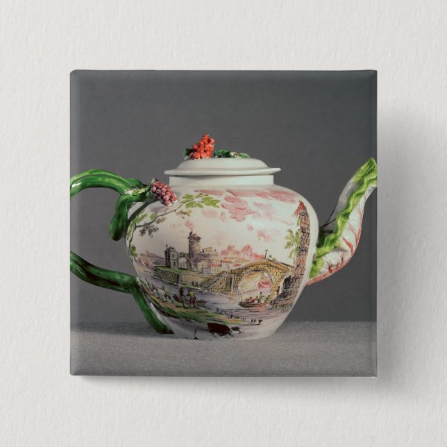 Longton Hall teapot, c.1755 Button (Front)