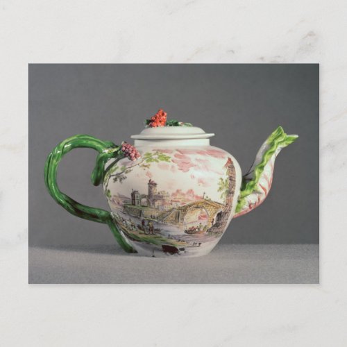 Longton Hall teapot c1755 Postcard