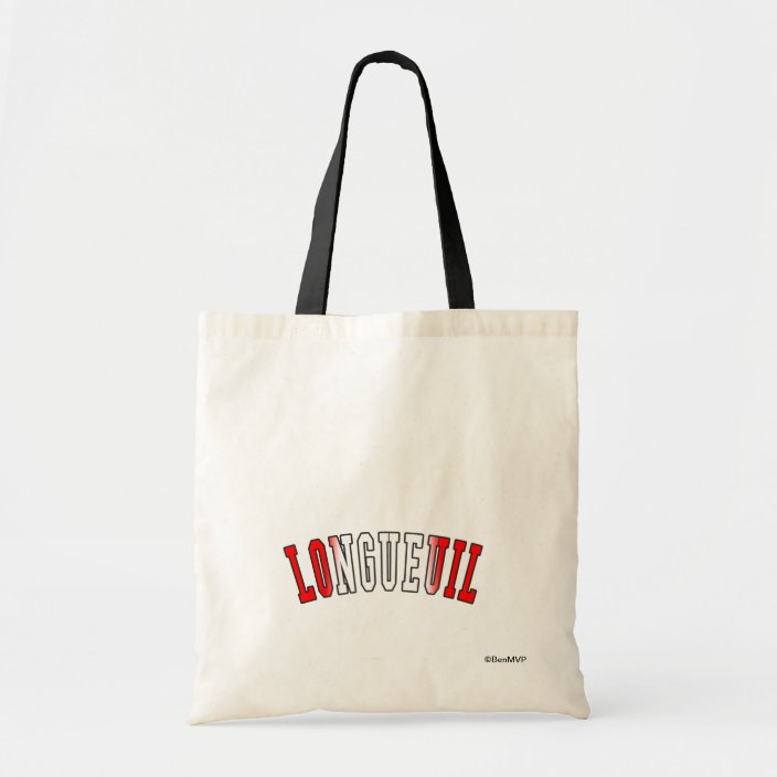 Longueuil in Canada National Flag Colors Canvas Bag