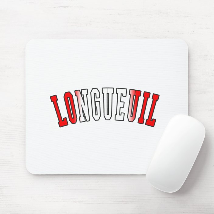 Longueuil in Canada National Flag Colors Mouse Pad