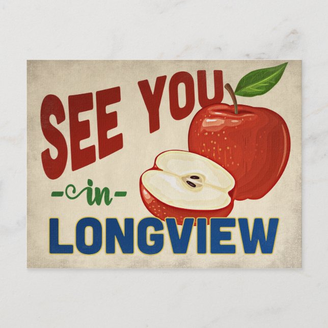 Longview Texas Apple - Vintage Travel Postcard (Front)