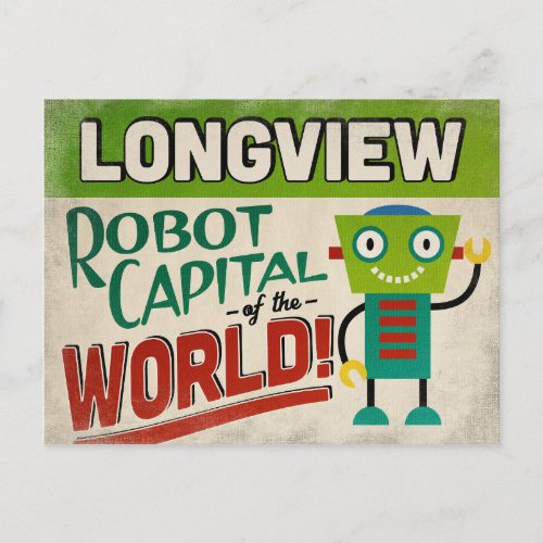 Longview Texas Robot _ Funny Vintage Postcard