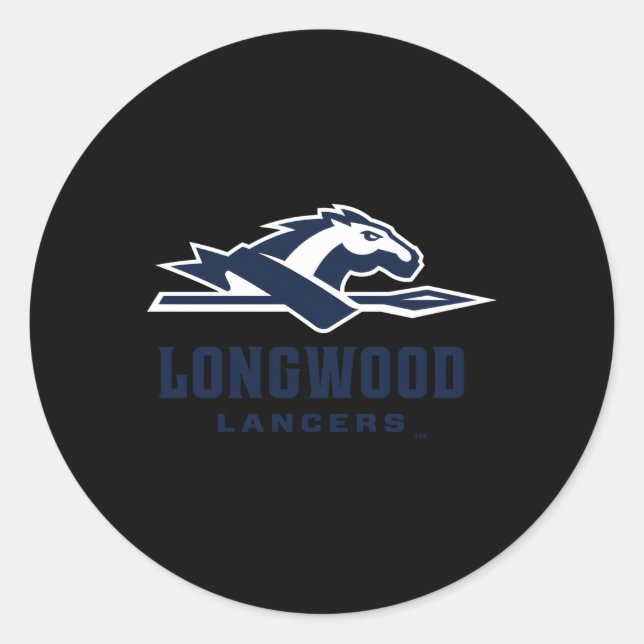 Longwood Lancers Icon Heather Gray Classic Round Sticker (Front)