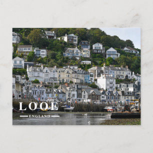 Looe Cornwall Harbor Town Seaside Holiday Postcard