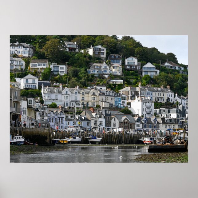 Looe Cornwall Harbor Town Seaside  Poster (Front)