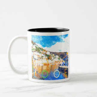 Looe - Cornwall UK Two-Tone Coffee Mug