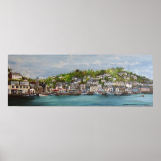 Looe harbor print on canvas
