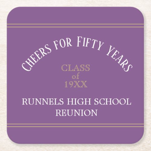 Look 50th Class Reunion party coasters