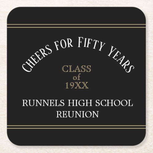 Look 50th Class Reunion party coasters