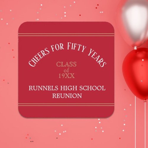 Look 50th Class Reunion party coasters