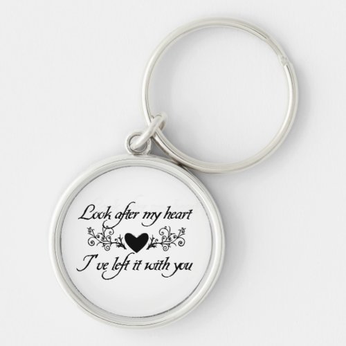 Look After My Heart Sterling Silver Keychain